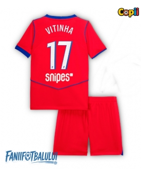Paris Saint-Germain Vitinha #17 Echipament de Fotbal Replică 2025-26 Copii Treilea (+ Șorturi)